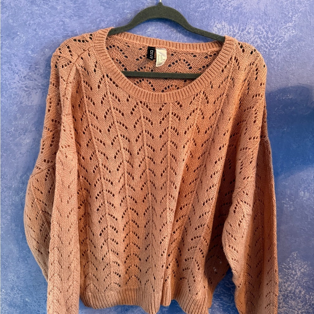 Divided Peach Knit Sweater
